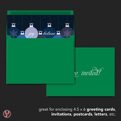 A6 Envelopes, 4 3/4″ x 6 1/2″, Green, Square Flap, 24w (90gsm), 25 Qty
