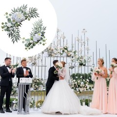 2Pcs Artificial Wedding Arch Flowers Rustic for Holiday Living Room Ceremony