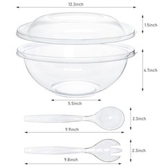 Clear Plastic Serving Salad Bowl Sets, 160 Oz 16PCS in 4 SETS – Round Large