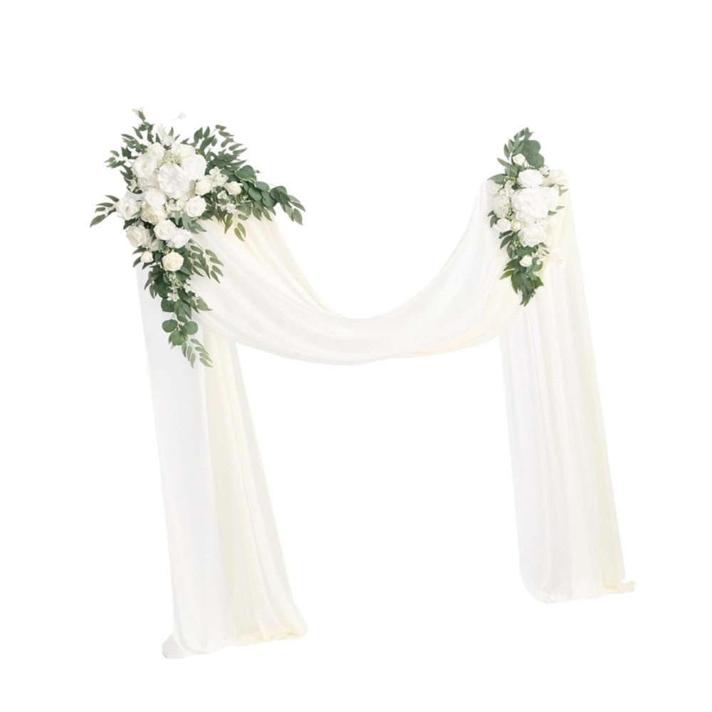 Wedding Arch Flowers with Drapes Greenery for Valentines Day Holiday Wedding