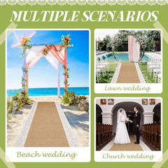20 Ft X 36 in Natural Burlap Wedding Aisle Runner, Rustic Jute Weddings Runway C