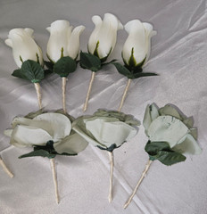 Wedding Bouquet Package, Ivory, Green, White, Roses, 14 Pieces