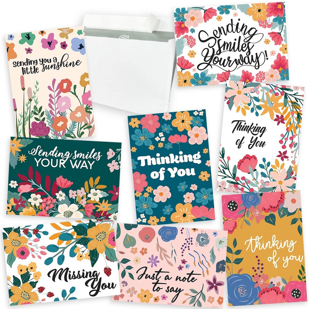Thinking of You Cards with Envelopes – 24 Encouragement Greeting Cards, 8 Uni…