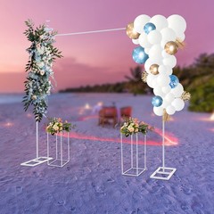 Metal Balloon Stand with 2 Flower Racks Wedding Stand 2*2m Backdrop Decoration~