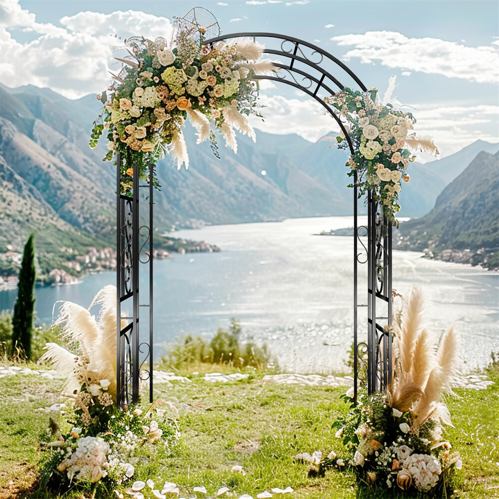 Heavy Wedding Arch Metal Outdoor Garden Arbor Trellis Lattice Climbing Plants US