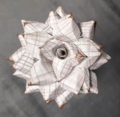 Handmade Paper Flower on stem (Gray Pattern No.6) for Wedding, St. Valentine’s