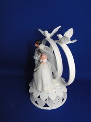 New Vintage Wilton Petite Double Rings Couple Wedding CakeTop, doves, 104-42420