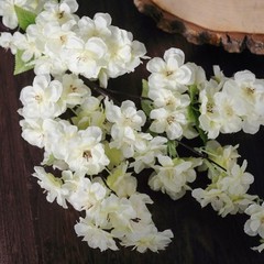 4 IVORY 40″ tall Bushes with Silk Cherry Blossoms Flowers Party Wedding Bouquets