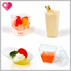 720 Bulk Acrylic Plastic Clear Stackable Dessert Candy Favor Bowl Plate Cup Box