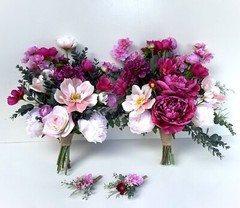 Wedding Bouquet Bridesmaids Weddings Bouquets Buttonhole Faux Silk Flowers