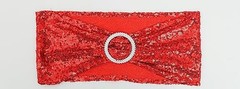 Double-Sided Sequins Chair Sashes for Wedding Decor Sequin Chair Bands 50 Red