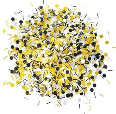 Black Gold Party Table 6mm,8x1mm, Confetti-blackgold-circlestrips-60g