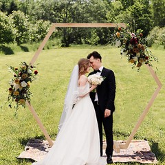6.8 Ft High Heavy Duty Solid Wood Hexagon Wedding Arch Party Beach Rustic Decor