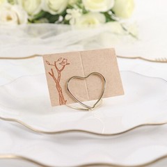 10 Gold 1″ Metal Table Number Sign Holders Heart PLACE CARD STANDS Party Events