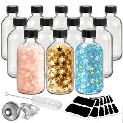 Showvigor 12 Pack 2oz Clear Glass Shot Bottles with Caps and…