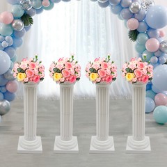 White Roman Pillar Columns Set of 4 European Style Event Decor Model 1607