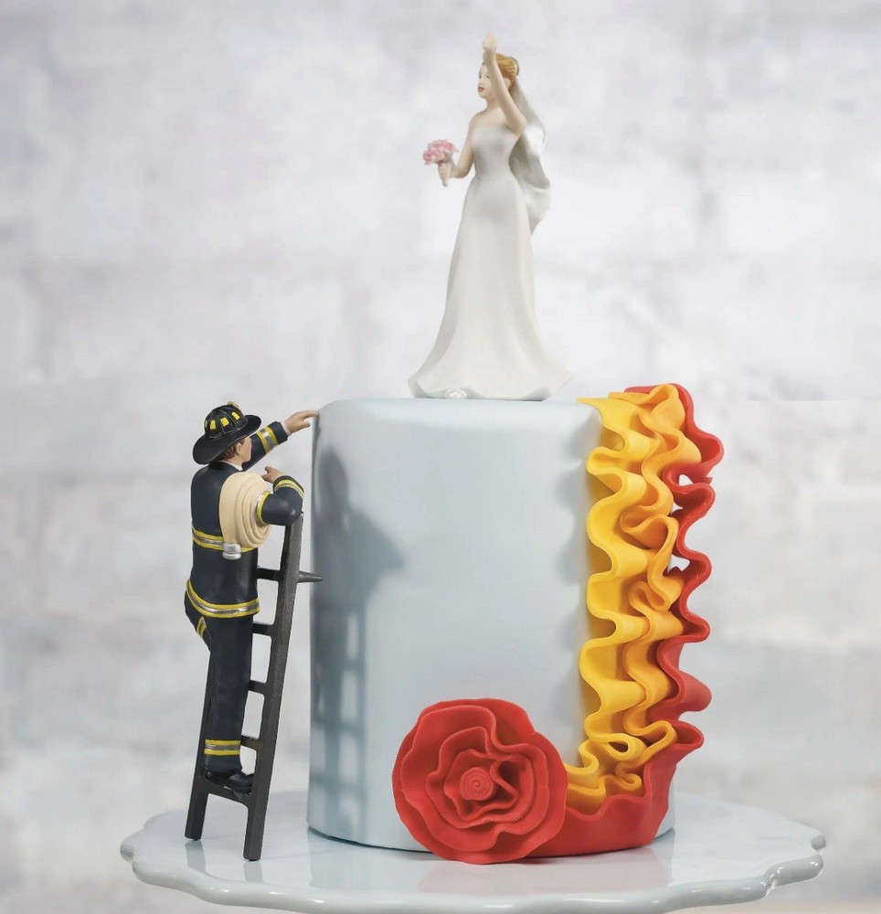 Fireman Groom Wedding Cake Topper TO THE RESCUE #9354-99 Weddingstar