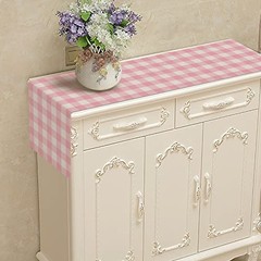 Linen Easter Pink and White Buffalo Check Plaid Table Runner Gingham 13″ x 72″