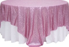 Sequin Overlay 60″ × 60″ Sparkly Shiny Tablecloth Design 4 COLORS WEDDING Party