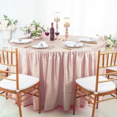 Wedding Linens Inc. 6 FT (72″) Round Crushed Crinkle Taffeta Tablecloths