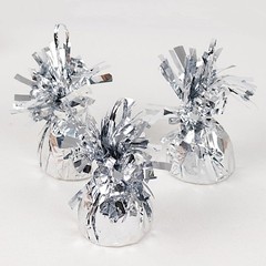 6 Silver Metallic Foil Balloon Weights DIY Wedding Reception Party Decorations
