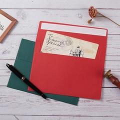 Wishop 100 Pack Christmas A7 5.24 x 7.21 Inches, Green/Red