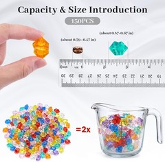 150PCS Multicolored Acrylic Fake Gems, Crushed Ice Rocks Pirate Treasure Jewe…