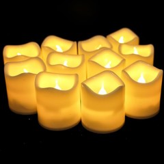 12 WHITE 2″ tall LED Votive Candles Lights Party Wedding Centerpieces Supplies