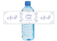 Spring Laurel Wreath Wedding Anniversary Engagement Bridal Water Bottle labels
