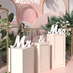 Mr and Mrs Sign for Wedding Table,Large White Mr and Mrs Sign,Wooden Letters,…