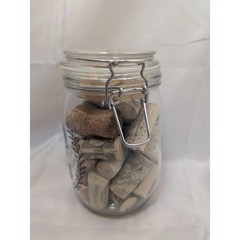 Mr & Mrs Glass Bale Jar with Wine Corks Wedding Centerpiece Bridal Shower Decor