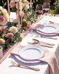 Morejoy 100pcs Rose Gold Plastic Plates – Rose Gold Disposable Plates – 7.5 i…