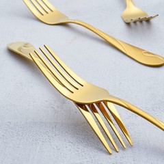 Gold Salad Fork Set, Seeshine 6.9-inch Stainless Steel Shiny Gold Metal Desse…