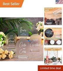 Sophisticated Acrylic Wedding Signage Set – 4 Pcs, 5×7 Inches Elegant Style