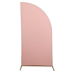 7 ft x 3 ft DUSTY ROSE Matte Fitted Spandex Half Moon Arch Stand Cover Wedding