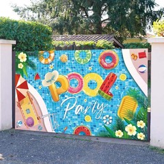 Pool Party Banner Backdrop, Pool Party Decorations, Summer Party Birthday Dec…