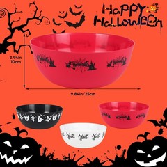AUECOOME 3 Pcs Halloween Candy Bowl – Large, Reusable Plastic Trick or Treat Bow