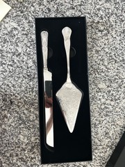 Vintage Wedding Cake Knife and Server Set Stainless Steel Cake Pie Pastry Cut…