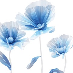 3pcs Blue Giant Artificial Flower 1.2/1.4/1.7m Decoration for Wedding Background