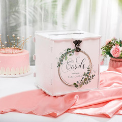 Wedding Card Box with Lock White Wooden Gift Envelope Money Box for Reception…