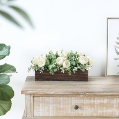 Dahey Centerpiece Table Decorations for Dining Room 14.1″ x 4.7″ x 3.1, White