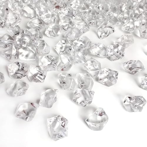 1000 PCS Clear Crystal Ice Rocks Cubes in Gift Box – 16 OZ Clear Mixed