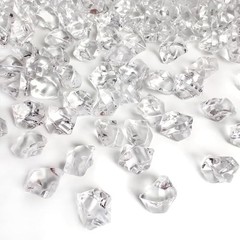 1000 PCS Clear Crystal Ice Rocks Cubes in Gift Box – 16 OZ Clear Mixed