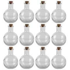 24 Pcs ~ 5oz Small Bottles Clear Glass Round Jars ~ potion bottles ~ crafts LOT