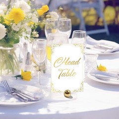 Gold Wedding Table Numbers 1-30 – Double Sided Foil 4×6 inches,