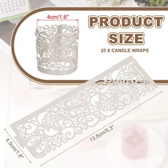 25Pcs Candle Wraps Decorate Tea Light Wrap for Party Decoration, Silver