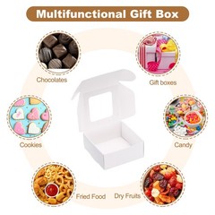 16Pcs Kraft Soap Boxes 2.6″ x 2.6″ x 1.2″ Mini Kraft Treat Boxes White