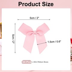 24Pcs Mini Grosgrain Ribbon Bow 2″ Self Adhesive Flower Bows Light Pink