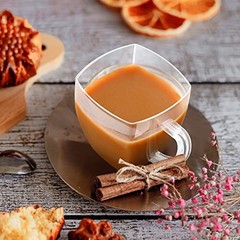 Set of 10 Transparent 2oz Hard Plastic Tea Cups with Handle – Mini Disposable
