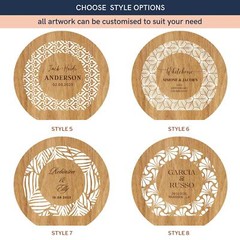 Personalised Laser Cut Wooden Wedding Card Wishing Box – Round